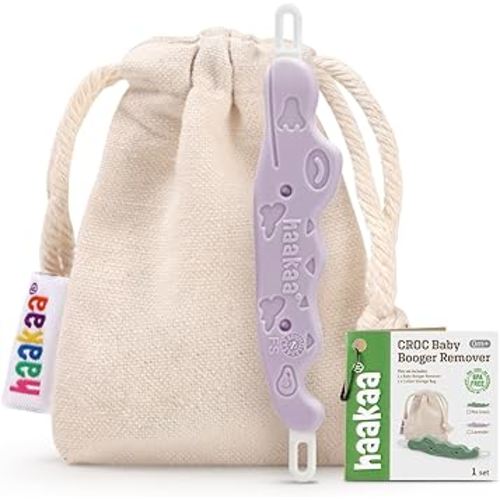 haakaa Baby Nose Cleaner & Ear Wax Removal Tool,The Unique Crocodile-Shaped Design,Baby Essentials - Lavender