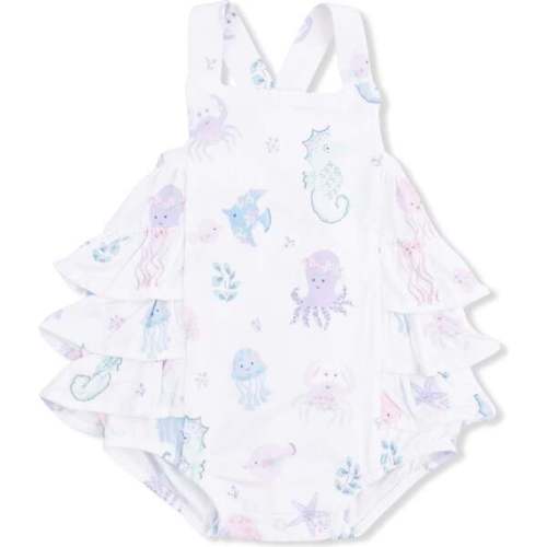 Floral Sea Creatures, Ruffle Sunsuit - Angel Dear | Maisonette