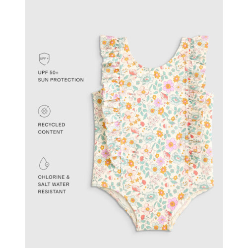 Ruffle One Piece Swimsuit - Baby in Soft Ditzy Floral
