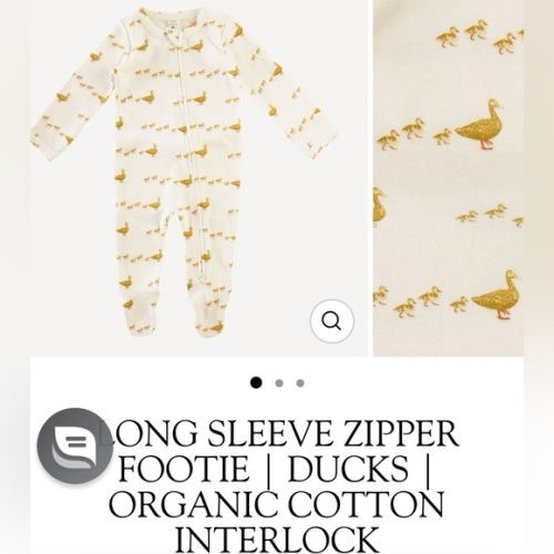 Organic cotton ducks duckies duck family zip zipper zippy footie pajamas onesie