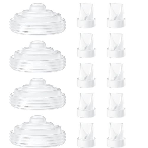 14PCS Breast Pump Parts Compatible with Momcozy M5 Replacement to Momcozy Duckbill Valves 10pcs and Silicone Diaphragms 4pcs, Not Original Mom Cozy Pump Part Accessories
