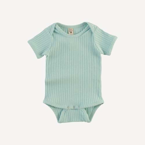 3-6mos short sleeve lap neck bodysuit | surf spray | organic cotton wide rib – kate quinn