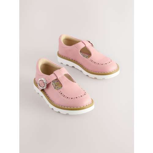 Pink Wide Fit (G) T-Bar Shoes