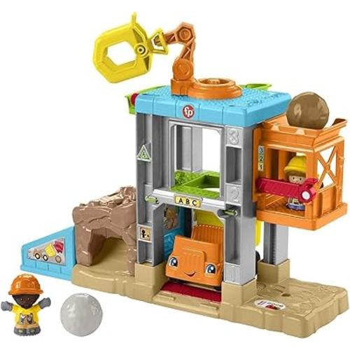 Fisher-Price Little People Toddler Learning Toy Load Up ‘N Learn Construction Site Playset with Dump Truck for Ages 18+ Months