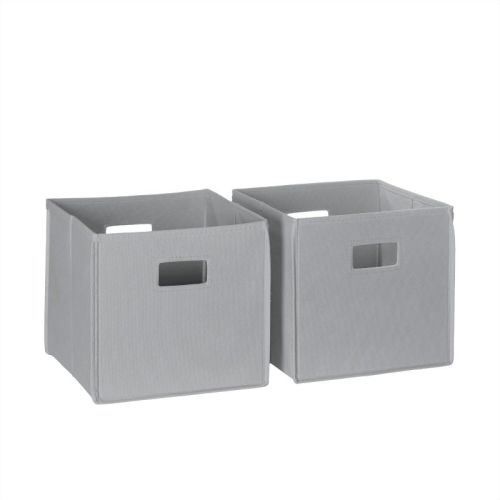 RiverRidge Kids' 2pc Fabric Collapsible Storage Cube Organizers with Handles for Playroom Organization