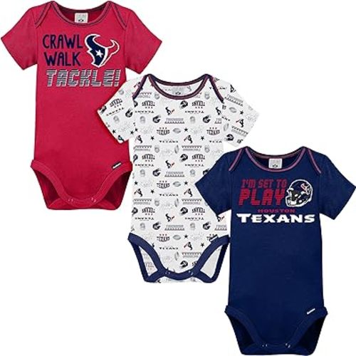 Gerber Baby NFL Team 3 Pack Short Sleeve Onesie Bodysuit