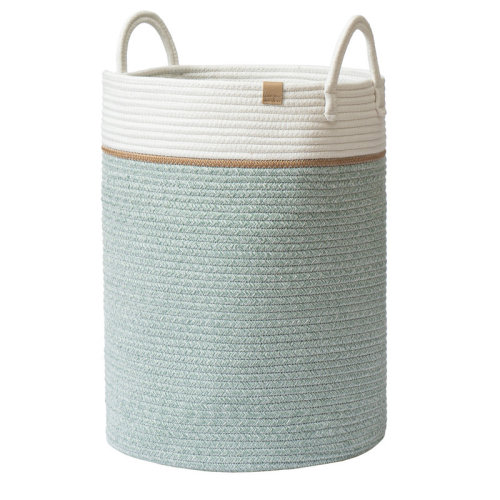 Rope woven storage basket