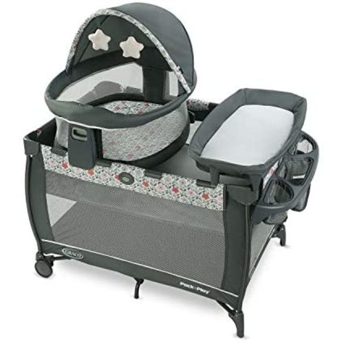 Graco Pack 'n Play Travel Dome LX Playard | Includes Portable Bassinet, Full-Size Infant Bassinet, and Diaper Changer, Annie