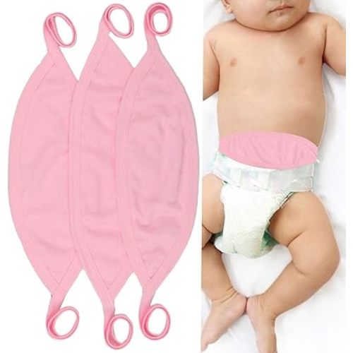 ToBeInStyle Babies' 3 Pack Comfortable Newborn Baby Belly Binder - Pink - One Size