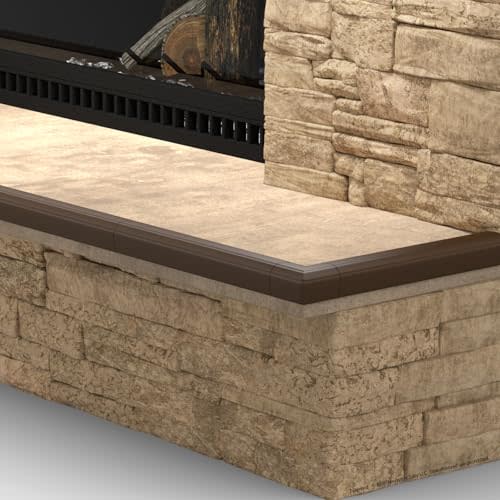 Roving Cove Fireplace Edge Corner Protector, Extra-Wide 9ft Edge 2 Corners | PreFit Pre-taped Baby Proofing Safety Bumper Guard for Brick/Stone, Soft Rubber Foam, 3M Adhesive, BPA-free, Coffee Brown