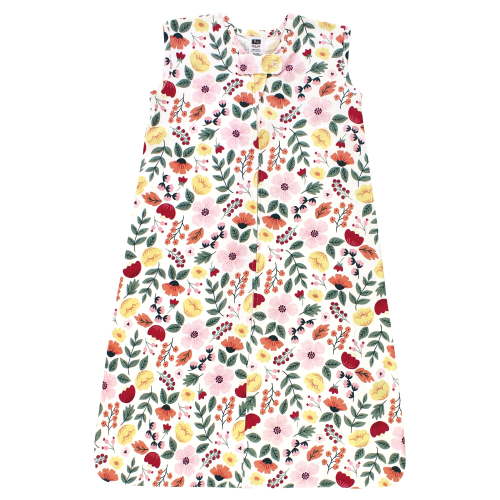 Hudson Baby Infant Girl Cotton Sleeveless Wearable Sleeping Bag, Sack, Blanket, Fall Botanical, 0-6 Months