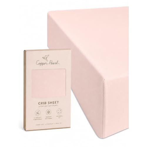 Copper Pearl Premium Knit Baby Crib Sheets for Standard Mattresses, Breathable and Soft, Blush