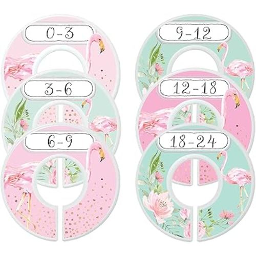 Nursery Closet Dividers Baby Girl Clothes Dividers Floral Flamingoes