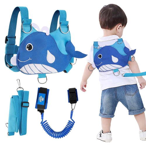 Lehoo Castle Toddler Leash for Walking, Whale, 4-in-1 Kid Harness