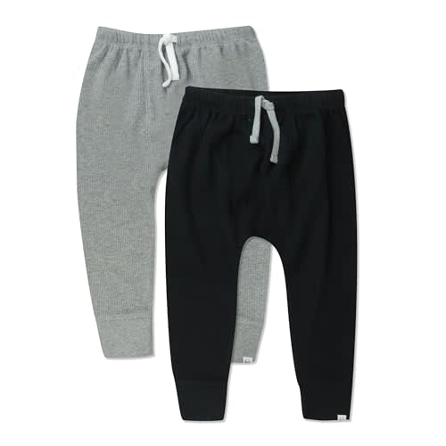 HonestBaby Multipack Honest Pants Joggers Pull on 100% Organic Cotton for Infant Baby and Toddler, Boys, Girls, Unisex