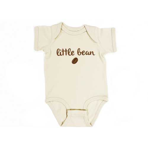 Little Bean Coffee Graphic Baby Bodysuit - Natural Color, Baby Shower Gift