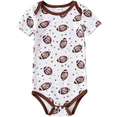 Chichoo Newborn Baby Football Baseball Soccer Sport Themed Jersey Outfit Infant Bodysuit Interlock 195 Gsm 0-24 Months