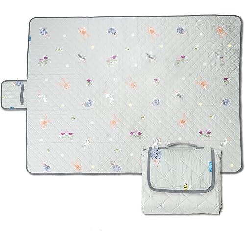 Taf Toys Extra Large Baby Picnic Outdoor Blanket 60x80 inch Waterproof Foldable Blankets Picnic Mat for Beach Camping on Grass Picnic Blankets Hiking Travel, Park Folds to a Carry Bag Sand Proof