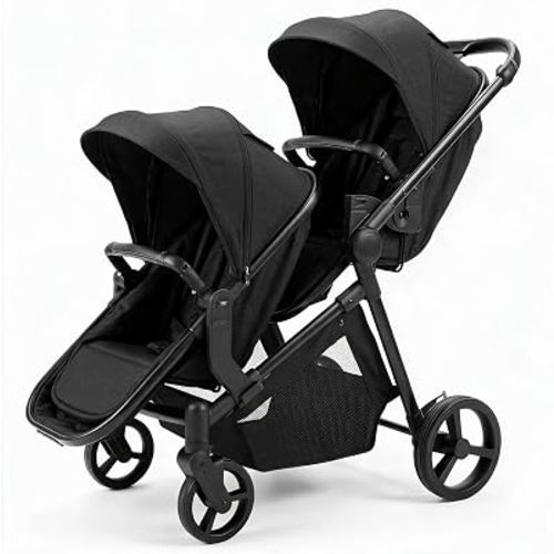 Double Stroller for Twins Infants and Toddlers, Foldable Tandem Seating