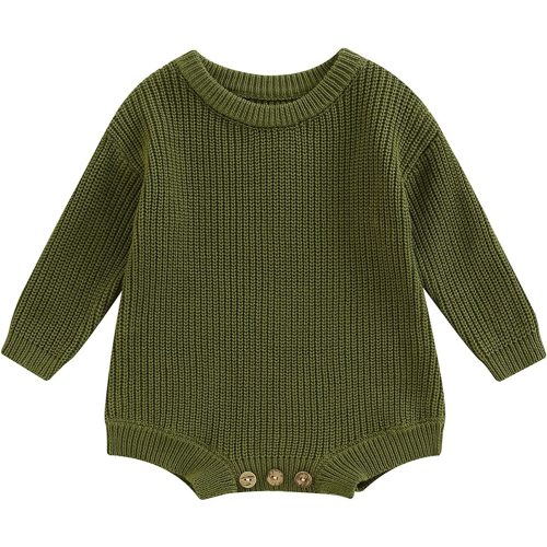 FYBITBO Baby Girl Boy Sweater Knit Oversized Pullover Sweatshirt Romper Onesie Warm Fall Winter Clothes Outfit Newborn