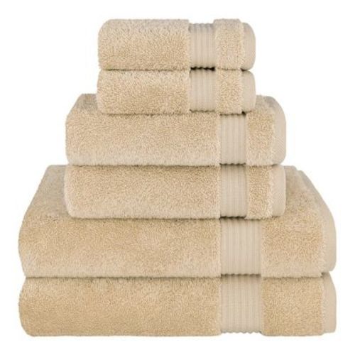 American Soft Linen Bekos 6 Piece Towel Set, 100% Cotton Bath Towel Set for Bathroom, Taupe
