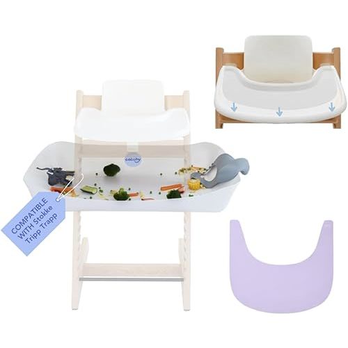 CATCHY - Stokke Tripp Trapp Bundle - 1 Catchy - The Food & Mess Catcher, 1 Silicone Placemat + 2 Suction Solvers - for ONLY The Stokke Tripp Trapp Highchair - Highchair Sold Separately
