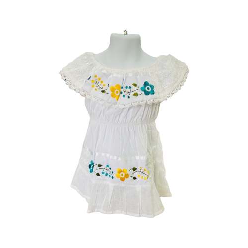Campesina Dress for Girls White - Vestido Blanco Nina