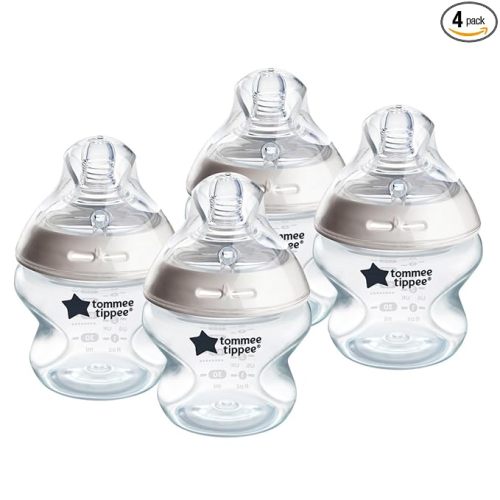 Tommee Tippee Natural Start Anti-Colic 5 oz BPA Free Baby Bottles, 0+ Months, Slow Flow Breast-Like Nipple, Self Sterilizing, Designed for Seamless Transition Between Bottle and Breast, Pack of 4