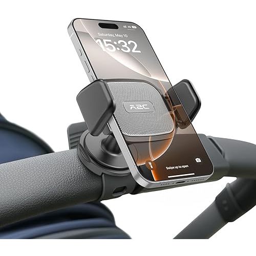 A2C Hand-Free Baby Stroller Phone Holder, Anti-Slip Adjustable Fits 0.5-1.5 inches Handlebars, Universal Phone Mount for Stroller, Shopping Cart, Compatible with 4.7-6.9" Smartphones