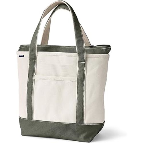 Lands' End Zip Top Canvas Tote Bag