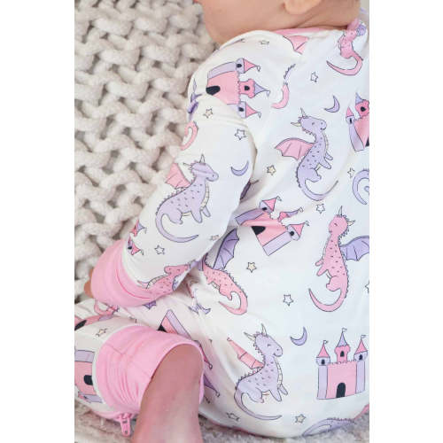 Dragon Adventure Convertible Zip Romper | Pink