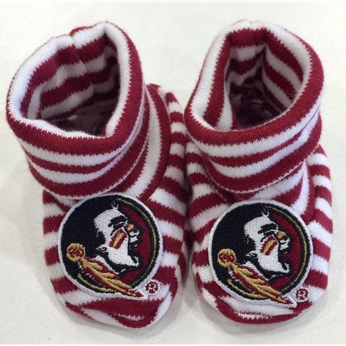 Florida State Infant Striped Booties (Garnet/White)