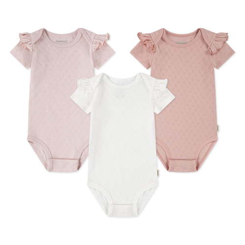 Huggies Baby Girl 3 Pack Organic Cotton Bodysuits, Sizes NB-9M