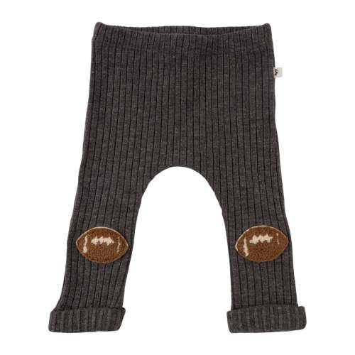 oh baby! Football Chenille Patch Pant Charcoal 0-3 Months