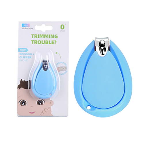 Blue Baby Nail Clippers - Stainless Steel Infant Toe & Finger Nail Trimmer with Safety Rounded Tips, Gentle Grip for Newborns, Toddler Care Essential