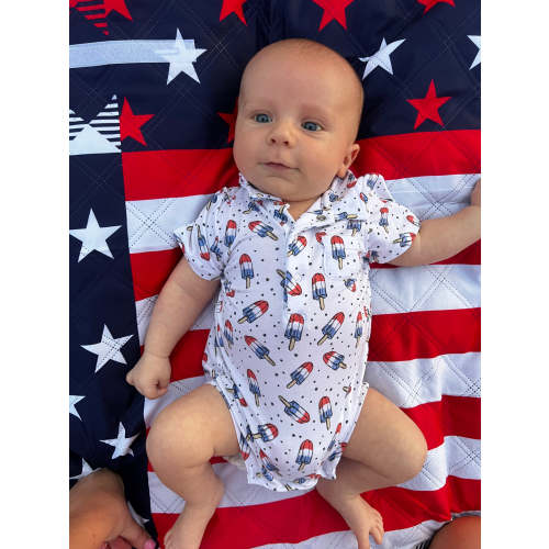 Astropop Polo Shortie Romper – Little Buffalo Creek Co.