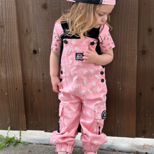 Pitstop Overalls - Bolted Bones (Pink)
