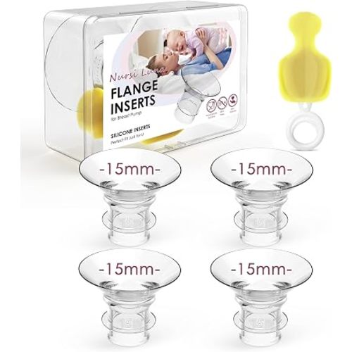 Flange Inserts 10PCS 13/15/17/19/21mm for 24mm Flanges/Shield of Most Pumps, Flange Sizing Kit Silicone Flanges Insert, Breastfeeding Essentials Kit for New Moms