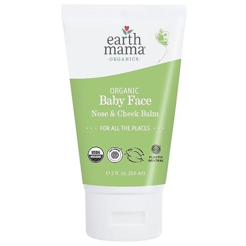 Earth Mama Organic Baby Face Nose & Cheek Balm | Moisturizer with Calendula Oil for Dry Skin Care, Natural Petroleum Jelly Alternative (2-Fluid Ounce) - 2 Fl Oz (Pack of 1)