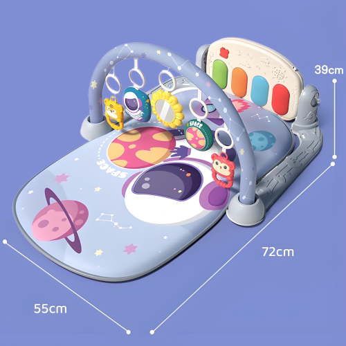 KOPPOP Baby Play Mat with Piano Toys, Tummy Time Activity Gym for Infants 0-12 Months, Cosmic Playmat Newborn Gift Boy Girl