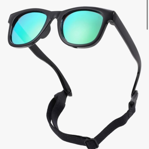 COASION Bendable Flexible Polarized Newborn Baby Sunglasses with Strap for Infant Boys Girls Age 0-12 Months CA8042