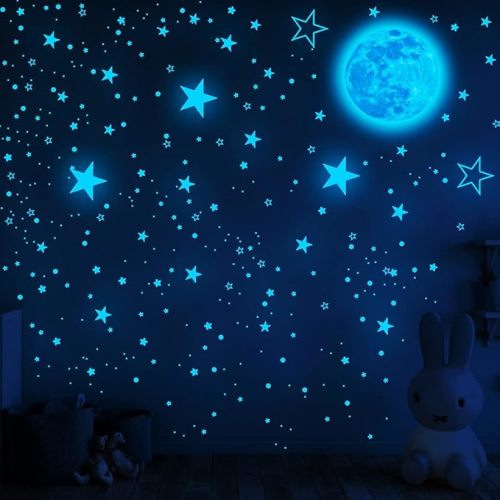 Glow in The Dark Stars and Moon for Ceiling, Wall Bedroom Children's Room Stickers Decals Decor