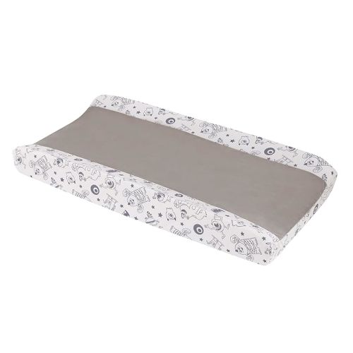 NoJo Disney Mighty Mickey Mouse Grey and White Super Soft Changing Pad Cover