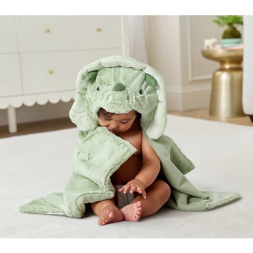 Dino Faux Fur Baby Hooded Towel