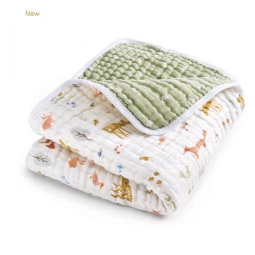 aden + anais sage woodland essentials cotton muslin dream blanket