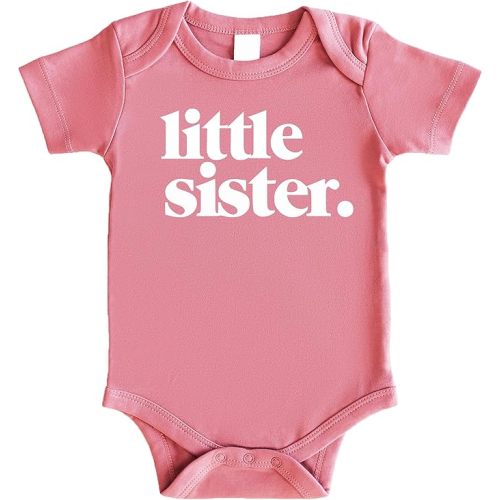 Olive Loves Apple Little Sister Bodysuit for Baby Girls Sibling Outfit