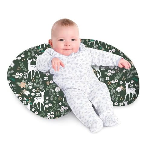 Little Grape Land Nursing Pillow for Infants, Breastfeeding Pillows, Baby Support Pillow for Nursing, Bottle Feeding, Tummy Time with Machine Washable Cover & Breathable Filling (Forest Deer)