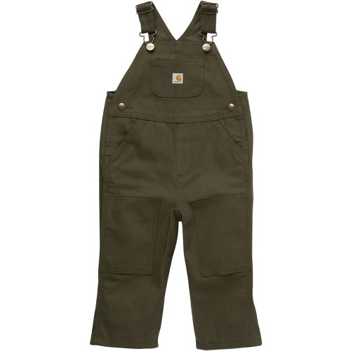 Carhartt Boys Loose Fit Canvas Bib Overalls, Olive Green, 9 Months