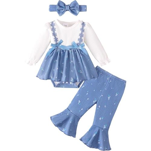 Renotemy Newborn Baby Girl Clothes Fall Infant Outfit for Girls Preemie-12M