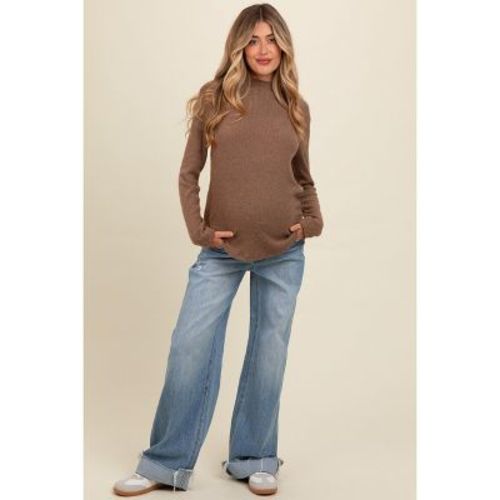 Pinkblush Light Blue Cuffed Baggy Wide Leg Maternity Jeans 26